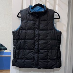 L.L.Bean Women’s Goose Down Vest Black/Lt. Blue M